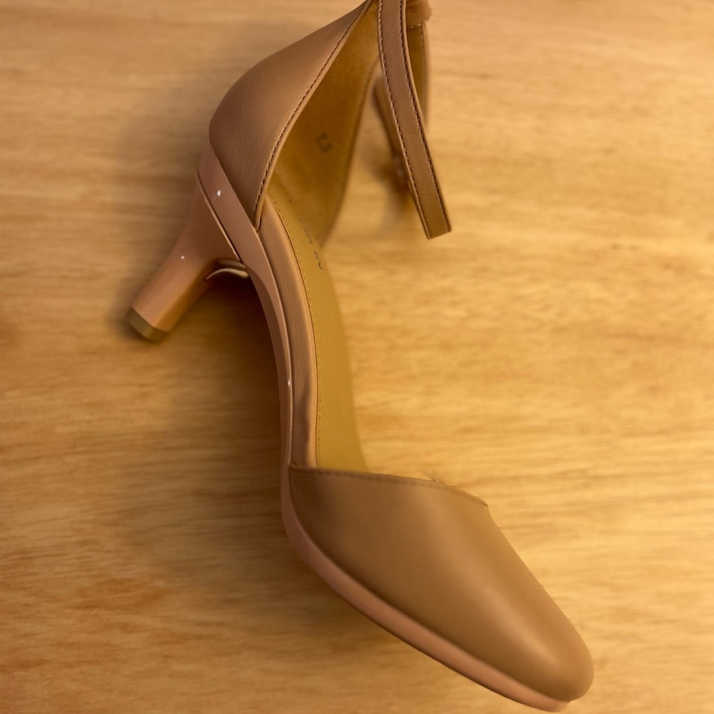 Pashion Convertible-Heel Dorsay Pump Sand Round-Toe Strappy 2.0 3" Stiletto